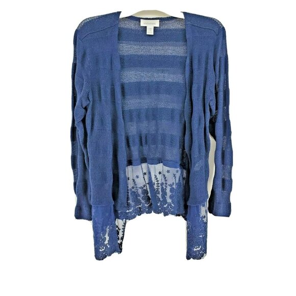 2 Motherhood Maternity Cardigan Women Size XL Cream Blue Lace Bottom - Picture 2 of 12